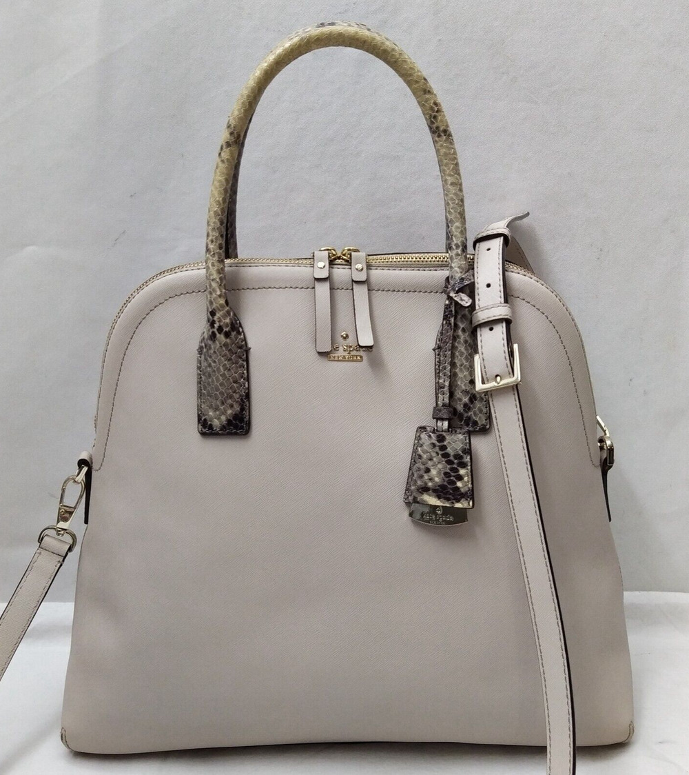 Kate Spade New York Cameron Street Luxe Mega Margot Leather Zipper Satchel Bag